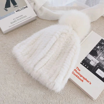 Women’s Natural Mink Fur Winter Hat