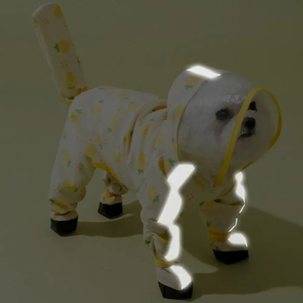 Waterproof Dog Hooded Raincoat with Reflective Design