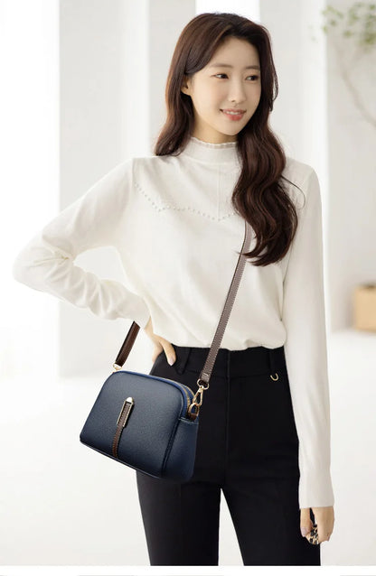 Women’s Genuine Cowhide Leather Crossbody Messenger Bag