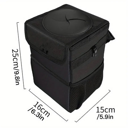 ZUKMI Waterproof Car Trash Can With Lid