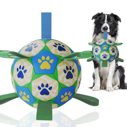 Bite Resistant Dog Soccer Ball Tug Toy