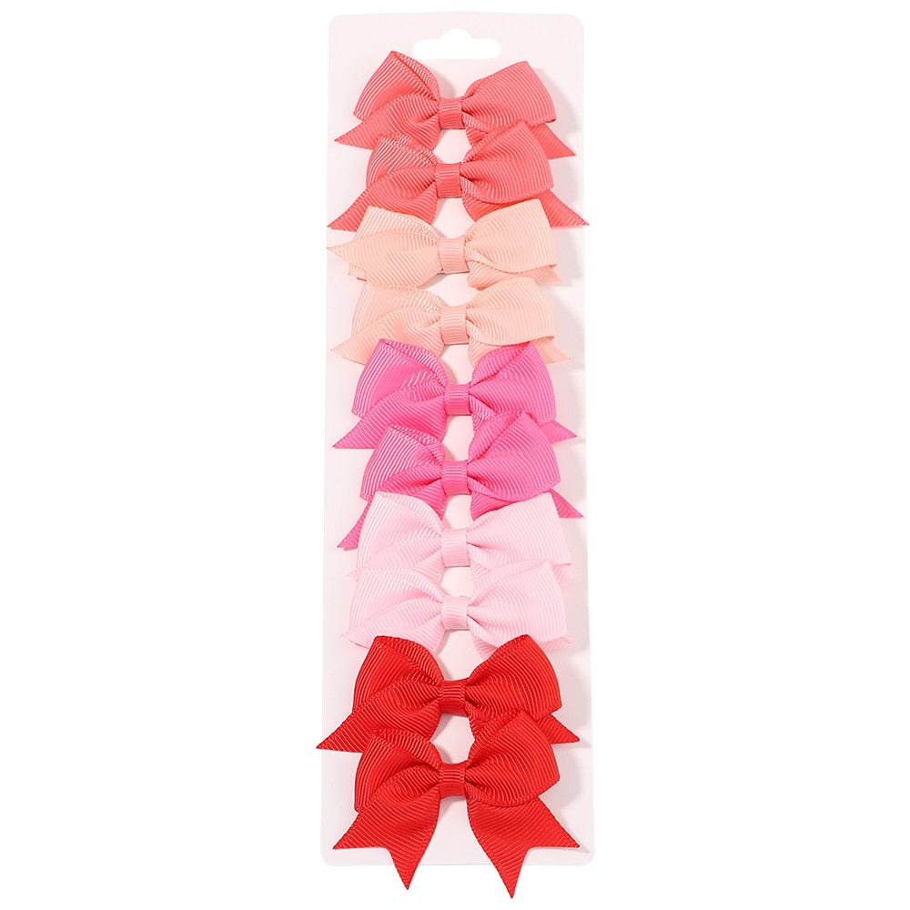 10Pcs/Set  Ribbon Bowknot Hair Clips