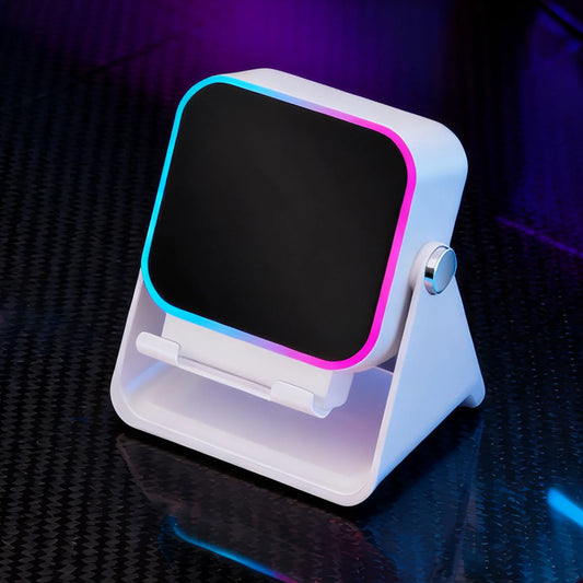 Folding Phone Holder with Wireless Speaker & LED Light