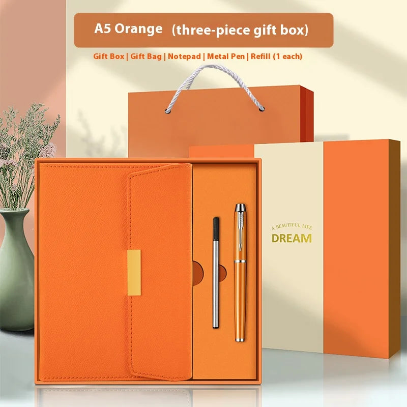 Premium A5 Leather Business Notebook Gift Set
