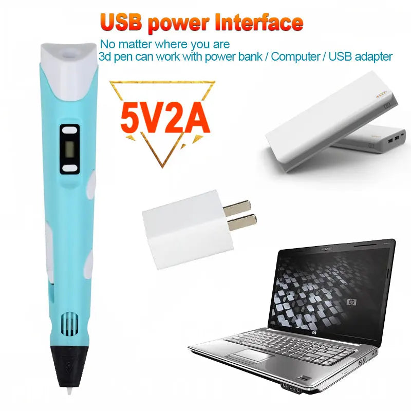 JuniorCare 3D Printing Pen with PLA Filament & Travel Case