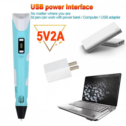 JuniorCare 3D Printing Pen with PLA Filament & Travel Case