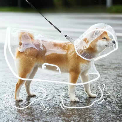 Transparent Waterproof Dog Raincoat