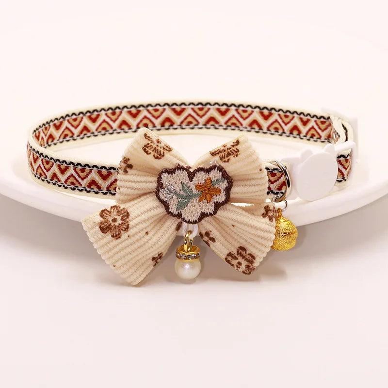 Breakaway Bowknot Cat Collar with Bell