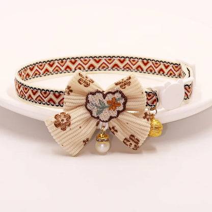 Breakaway Bowknot Cat Collar with Bell