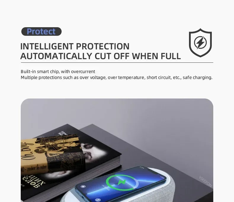 Wireless Charging Alarm Clock Station