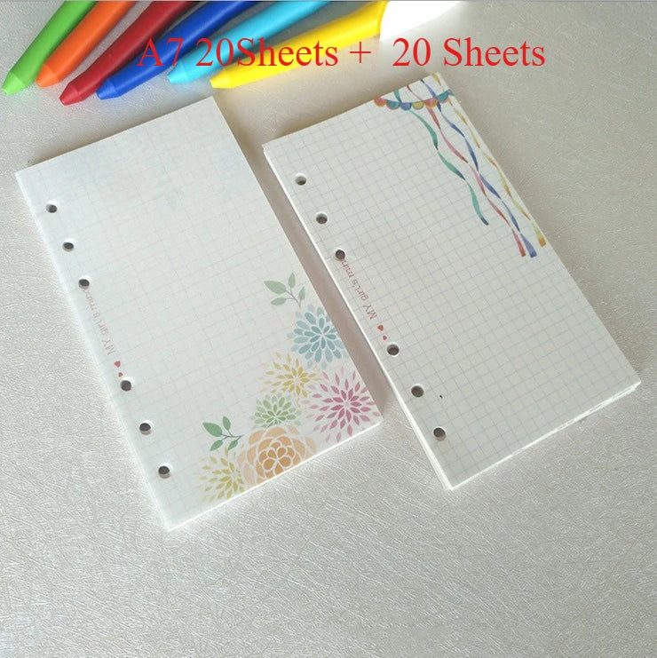A5 A6 A7 Loose Leaf Notebook Refill Paper