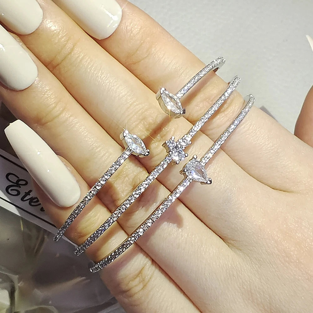 Marquise Open Cubic Zirconia Bangle