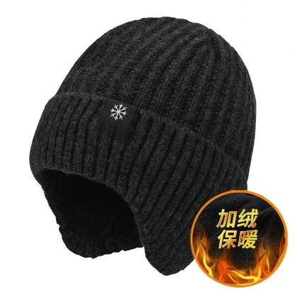 Men’s Winter Knitted Peaked Hat & Neck Warmer Set