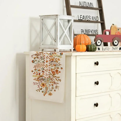 Autumn Wildflower Linen Table Runner