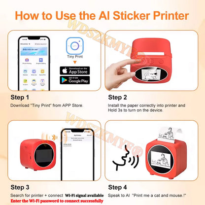 AI Voice Thermal Label Printer with App Control