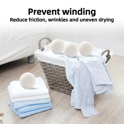 Natural Wool Dryer Balls – Reusable Laundry Fabric Softener Set