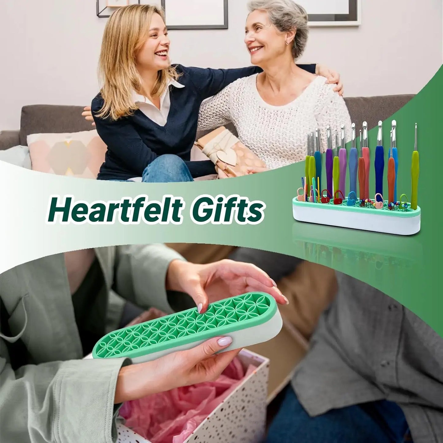 Silicone Crochet Hook & Multi-Tool Organizer Holder