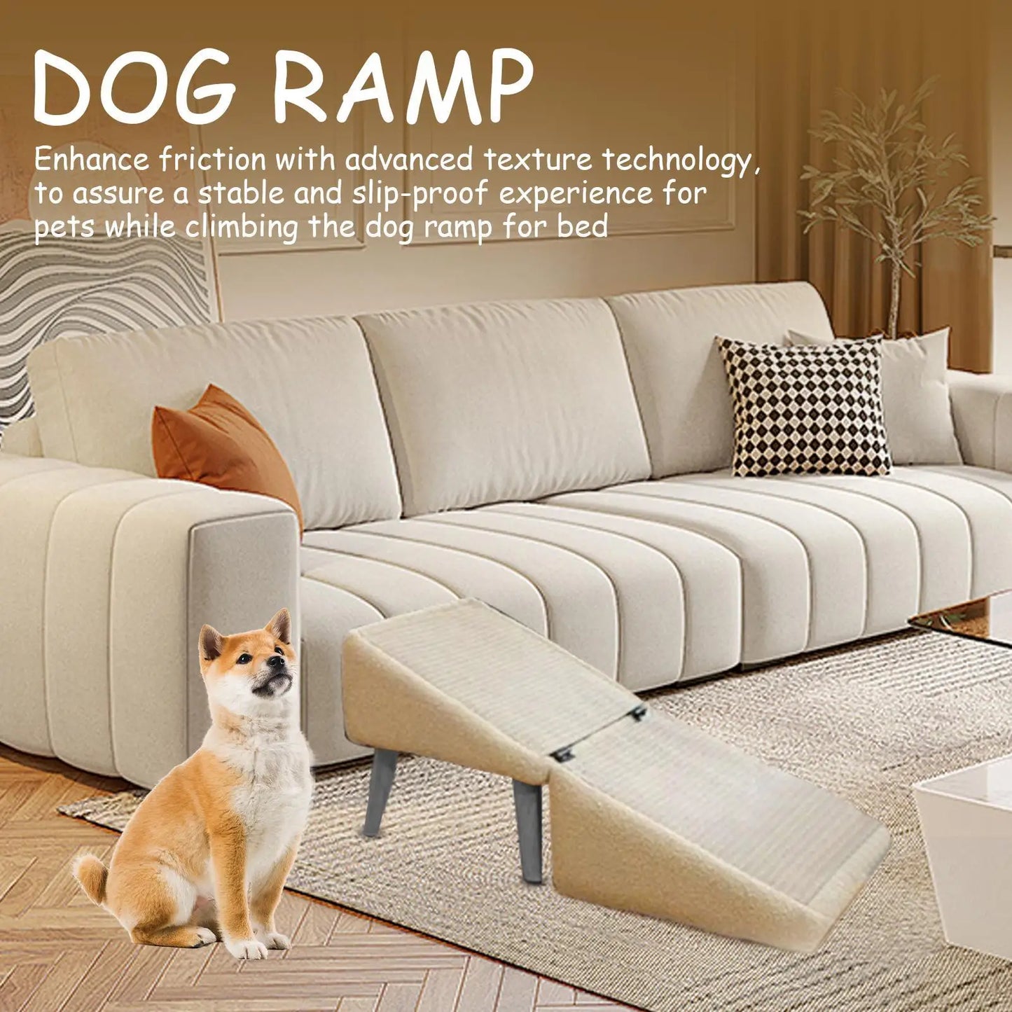 Foldable Non-Slip Pet Ramp & Step Stool