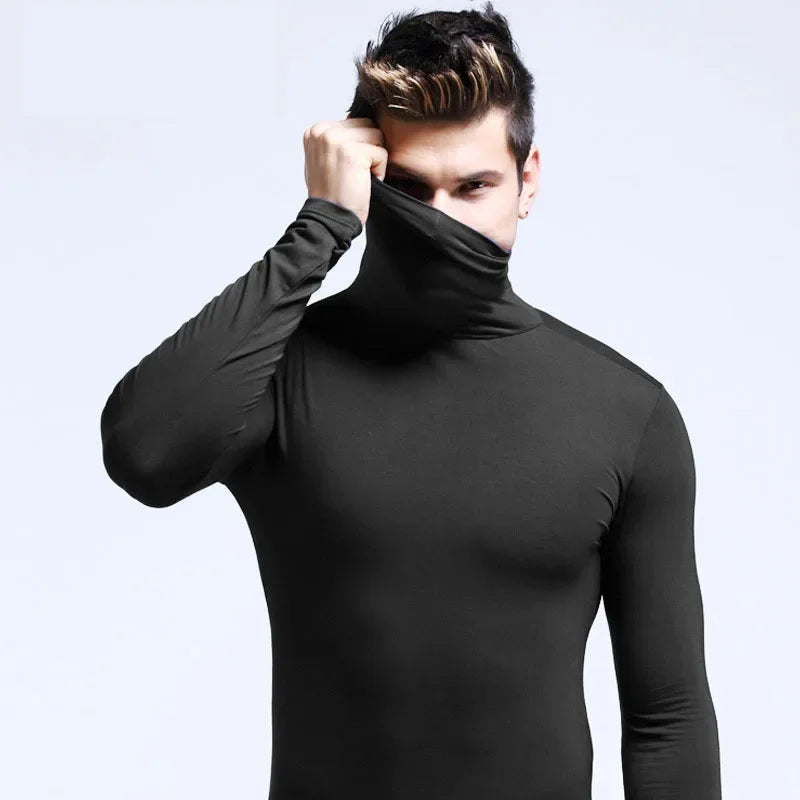 Men’s High-Neck Thermal Long Sleeve Shirt