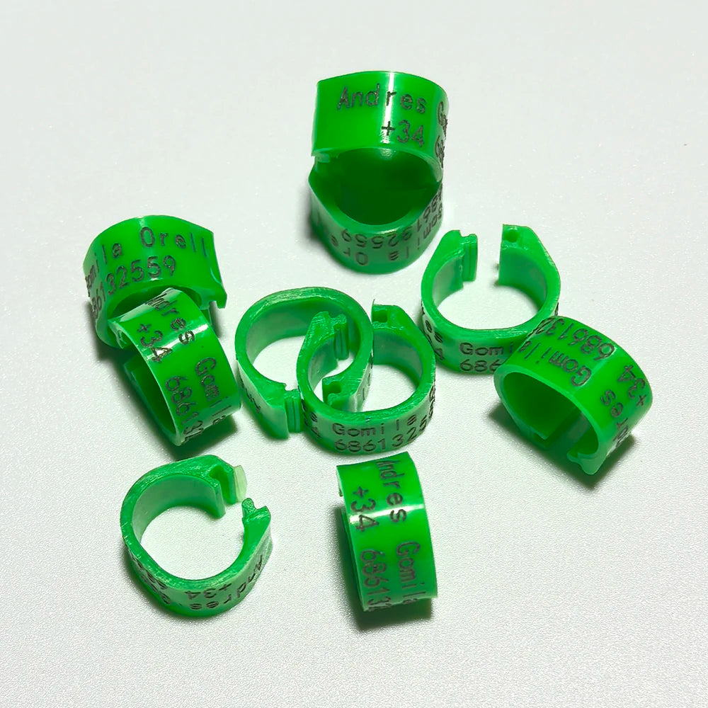 Professional 8mm Laser Engravable Pigeon Leg Rings