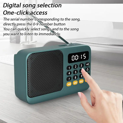 Portable FM Radio & Bluetooth Speaker with LED Light