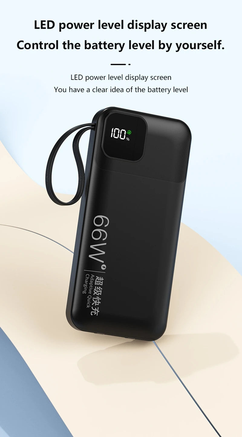 Portable High-Capacity Power Bank with Digital Display