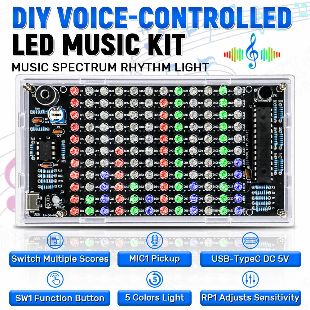 Sound-Controlled Audio Frequency Display Soldering Project Kit