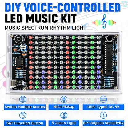 Sound-Controlled Audio Frequency Display Soldering Project Kit