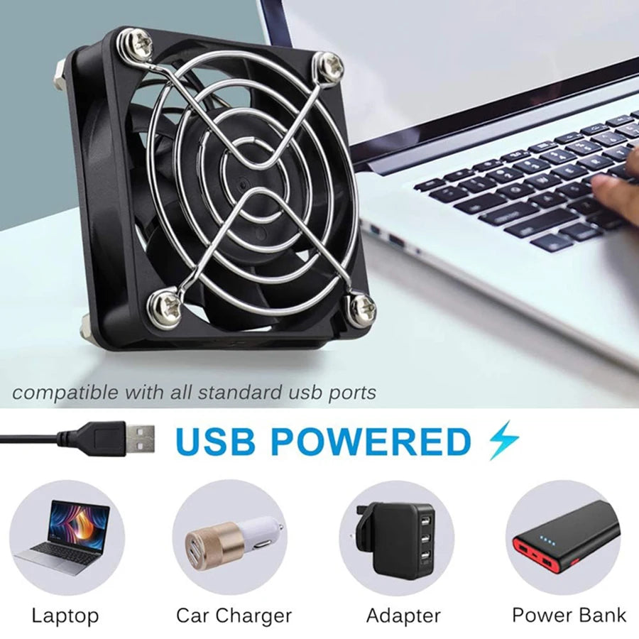 USB Cooling Case Fan for Router, DVR & TV Box