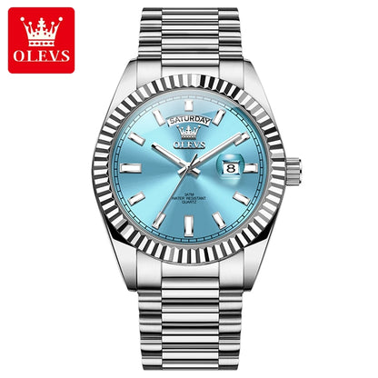 OLEVS Men's Rose Gold Stainless Steel Quartz Watch