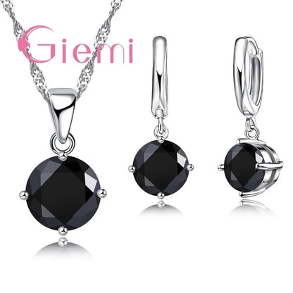 925 Sterling Silver Pendant Necklace Earrings