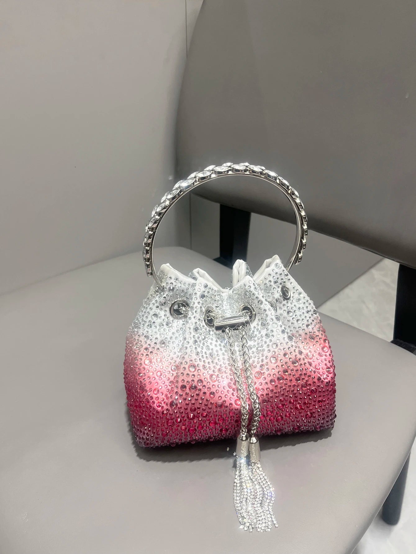 Luxury Rhinestone Bucket Evening Bag