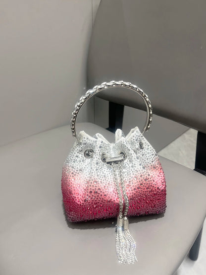 Luxury Rhinestone Bucket Evening Bag