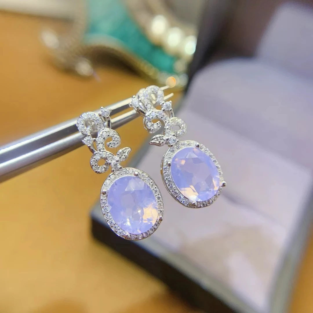 925 Silver Natural Gemstone Drop Earrings