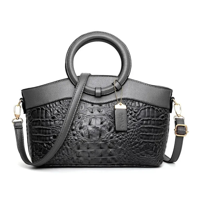 Women’s Crocodile-Embossed Tote & Shoulder Bag
