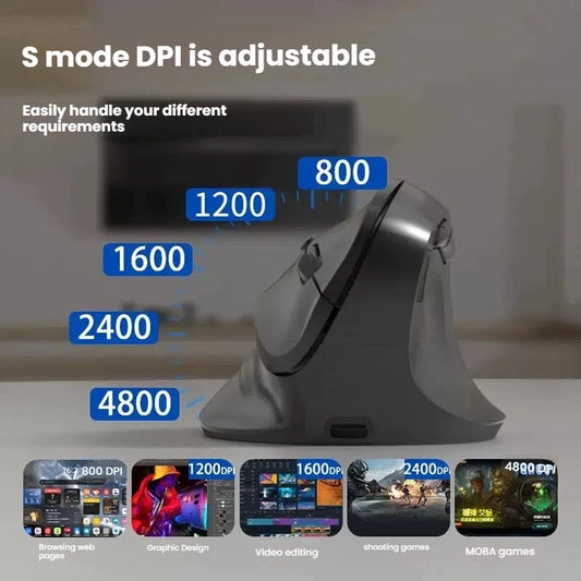 Triple-Mode Vertical Wireless Mouse