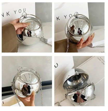 Metallic Sphere Evening Clutch Bag