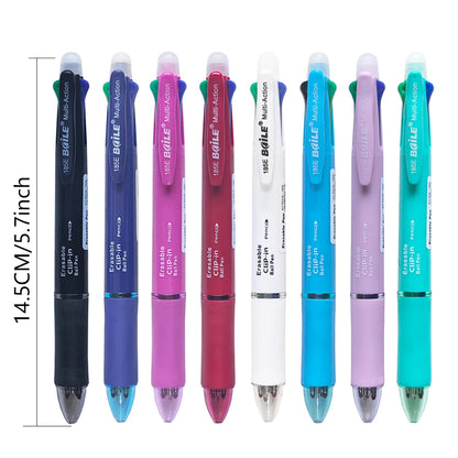 5-in-1 Multicolor Erasable Gel Pen with Mechanical Pencil
