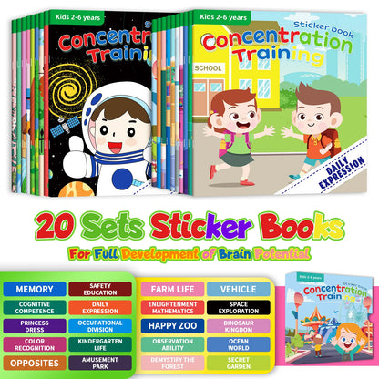 10/20 Volumes Sticker Book for Children Early Education