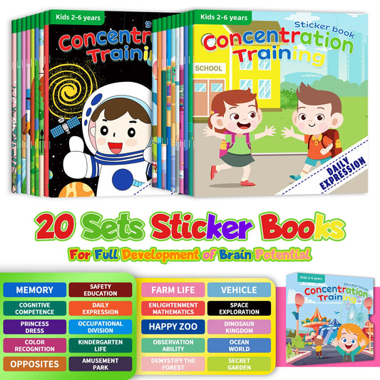 10/20 Volumes Sticker Book for Children Early Education