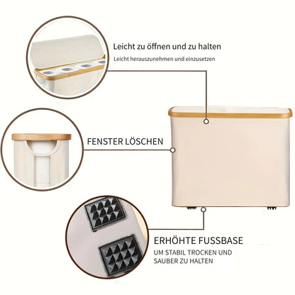 Bamboo Toilet Paper Storage Basket with Lid