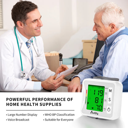 Automatic Wrist Blood Pressure Monitor with Voice Display