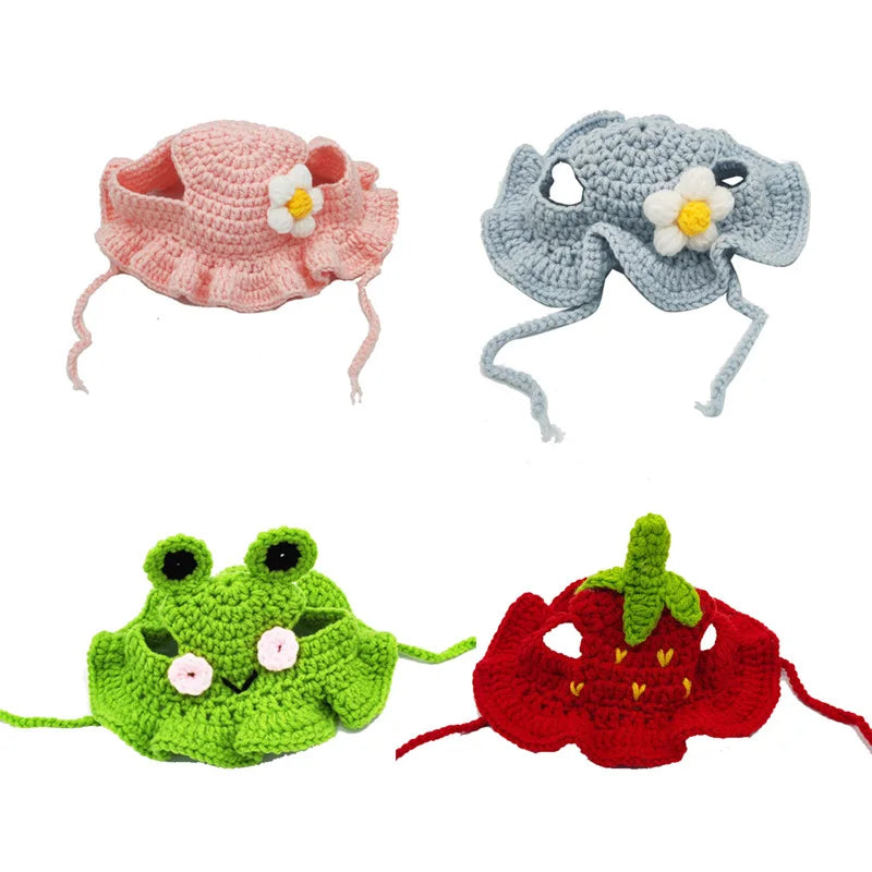 Cute Knitted Pet Hat for Cats & Small Dogs