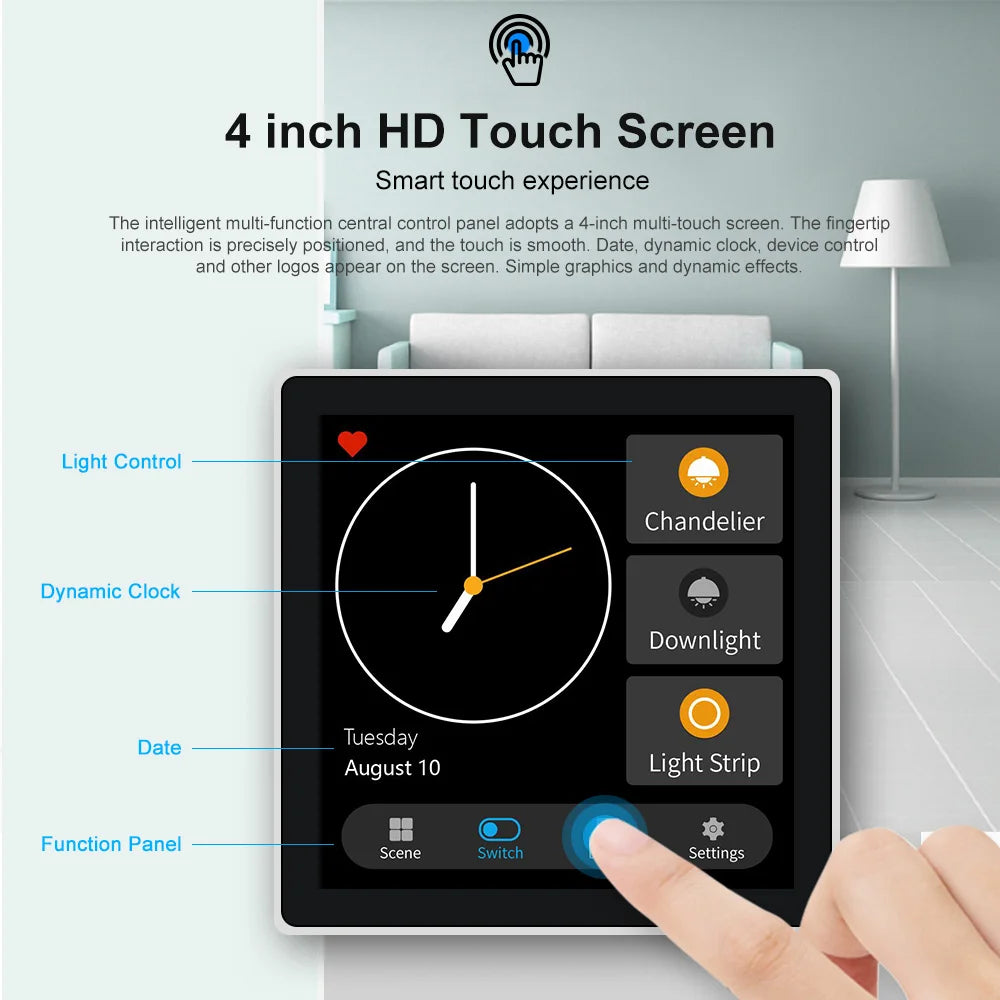 Smart Zigbee Touch Screen Scene Control Panel