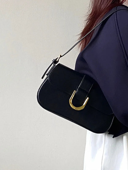 Vintage Horseshoe Buckle Crossbody Shoulder Bag