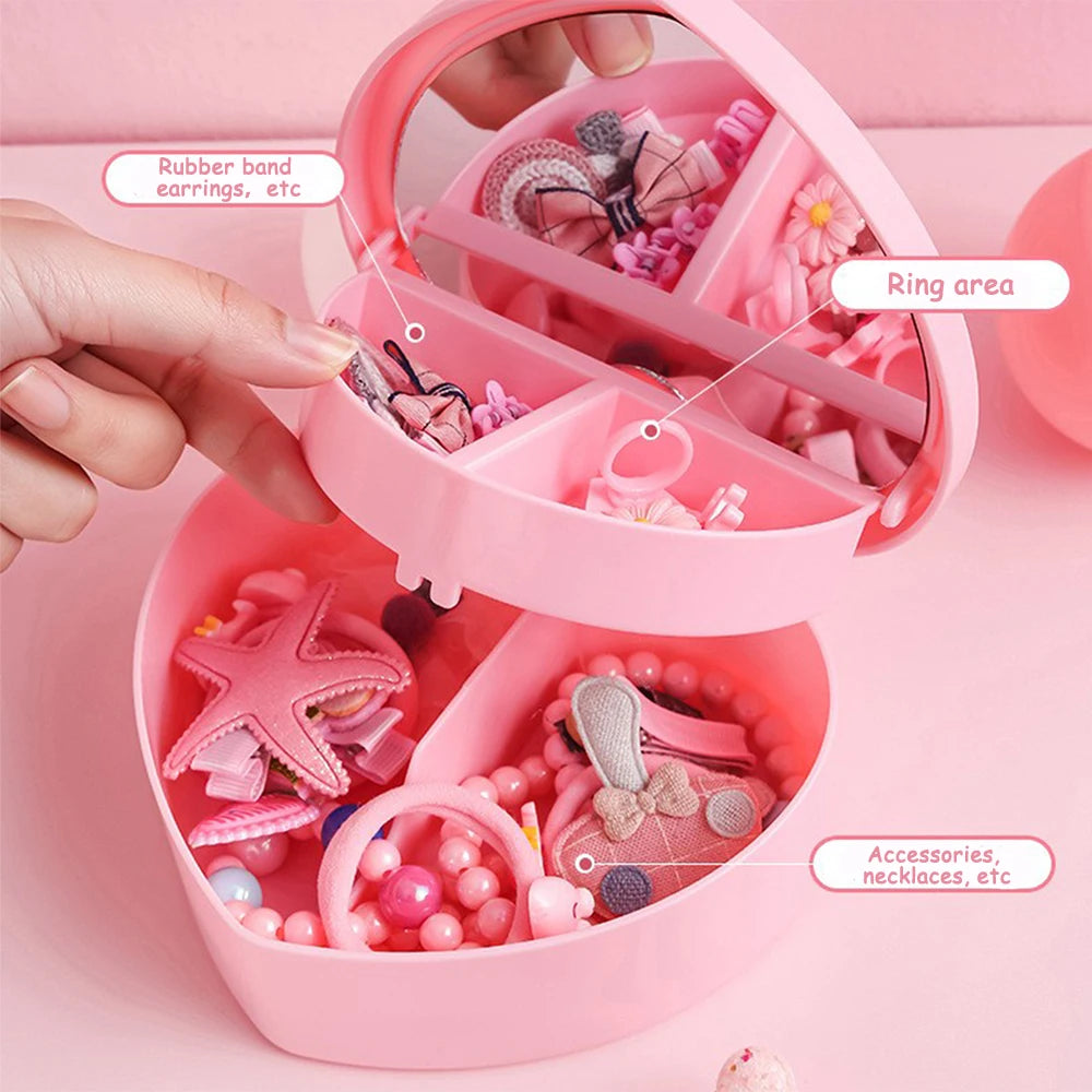 Hair Accessories Storage Box with Mirror