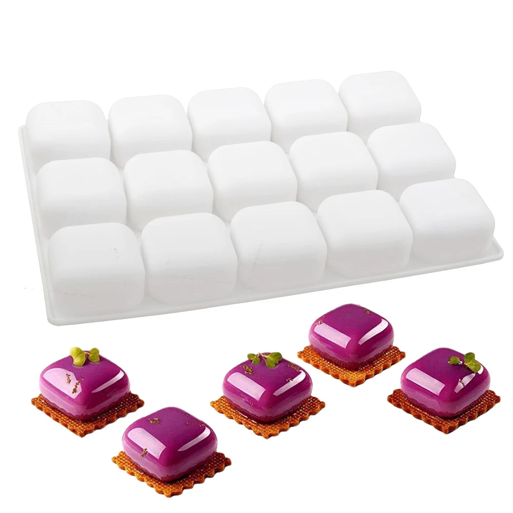 Cube Silicone Baking Mold for Mousse Cakes, Chocolates & French Desserts