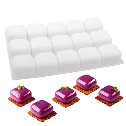 Cube Silicone Baking Mold for Mousse Cakes, Chocolates & French Desserts