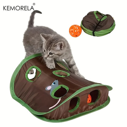 KEMORELA Cat Interactive Hide & Seek Tunnel Toy