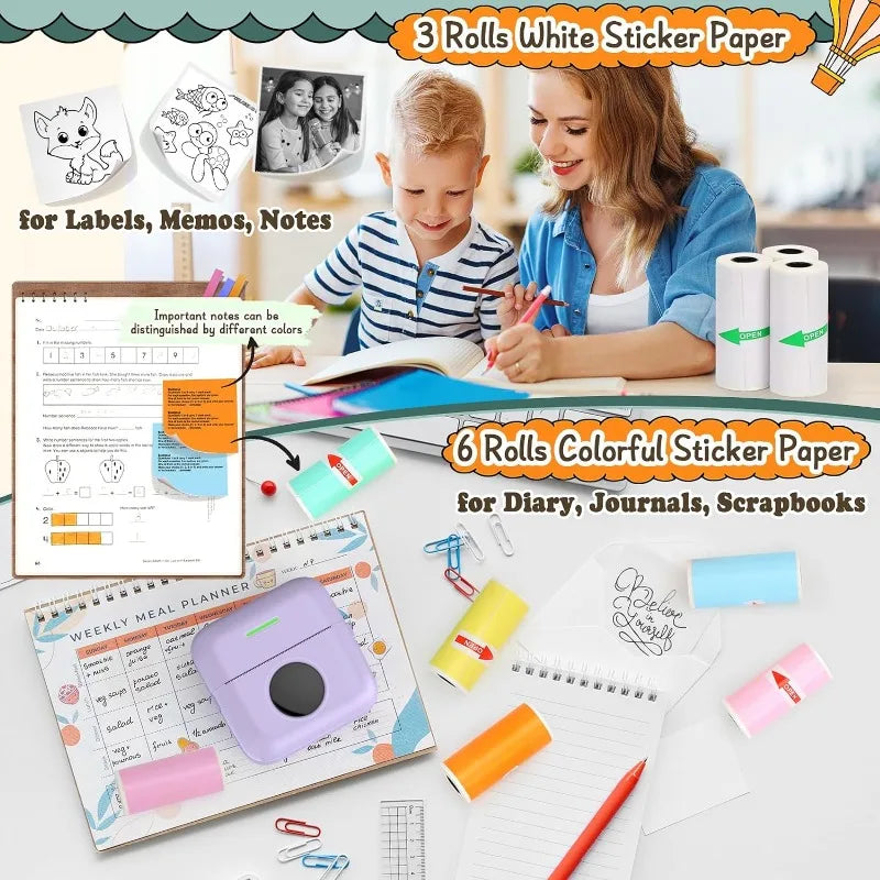 Self-Adhesive Thermal Sticker Paper Rolls for Mini Printers